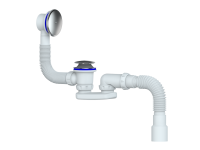 Сифон для ванны и поддона UNICORN системы easyopen, отвод гибкий 40х40/50 400мм (1/30)