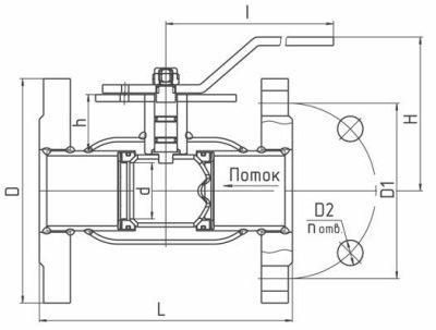  Кран шаровый фланцевый LD Regula неполнопроходной Ду100 PN16 купить в Воронеже