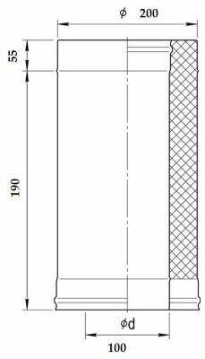  Сэндвич труба 0,8мм Ф150*250 L=0,25м Феррум купить в Воронеже