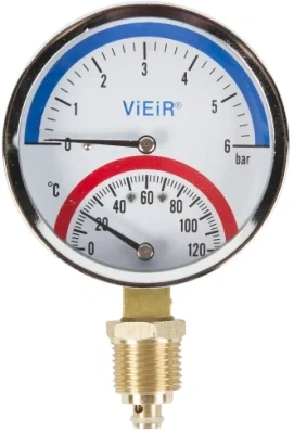  Термоманометр радиальный VIEIR 0- 6 bar (1/50) купить в Воронеже