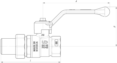  Кран шаровый с полусгоном LD 11/4" рычаг вр/нр (1/36) купить в Воронеже