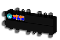 Разделитель гидравлический совмещённый с коллектором Север-Мини 4 черный