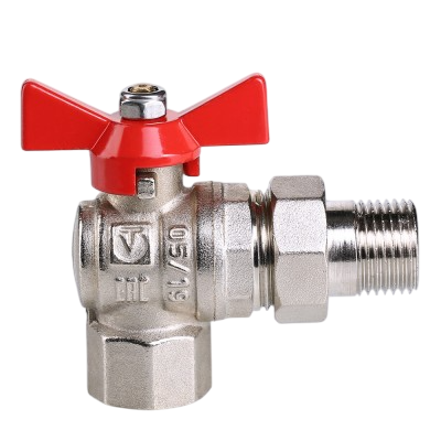  Кран шаровой полнопроходной  с полусгоном угл. VALTEC BASE 3/4'' рукоятка-бабочка, ВР-НР (8/64) купить в Воронеже