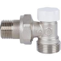 Клапан запорно-балансировочный угловой STOUT 1/2"х3/4"  ЕК