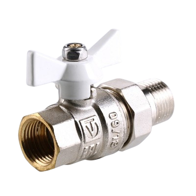  Кран шаровой полнопроходной  с полусгоном VALTEC BASE 3/4 рукоятка-бабочка, белая ВР-НР купить в Воронеже