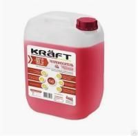 Теплоноситель KRAFT 65, 10кг красный этиленгликоль