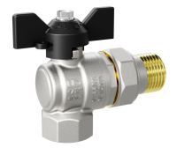 Кран шаровой LD, с полусгоном  3/4" , ручка-бабочка,  вр/нр угловой (1/12)