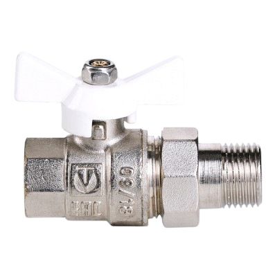  Кран шаровой полнопроходной  с полусгоном VALTEC BASE 3/4 рукоятка-бабочка, белая ВР-НР купить в Воронеже