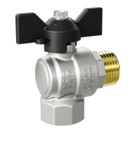 Кран шаровой LD, 1/2" , ручка-бабочка,  вр/нр угловой (1/16)