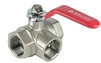 Кран шаровой трехходовой VALFEX ВР/ВР, 3/4" (30/6) К 