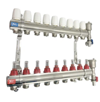 Коллекторная группа в сборе с расходомерами б/кранов латунь 12 выходов VIEIR