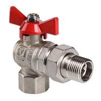 Кран шаровой полнопроходной  с полусгоном угл. VALTEC BASE 3/4'' рукоятка-бабочка, ВР-НР (8/64)