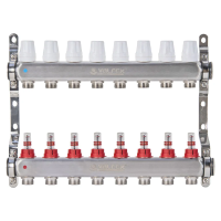 Коллекторная группа из нержавеющей стали с расход. 1''х  8 вых Евроконус 3/4'' VALFEX (2) К