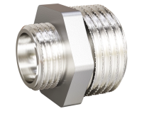 Ниппель переходной DN40х32 (1 1/2"НР х 1 1/4"НР) латунь никель