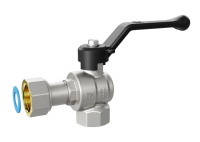 Кран шаровой LD, с накидной гайкой   1/2" , ручка-рычаг,  вр/вр угловой (1/14)