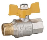 Кран шаровый для газа  1/2" бабочка вр/нр VIEIR (14/112)