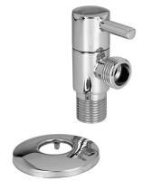 Вентиль угловой для подключения с/т приборов 1/2"НР х1/2"НР с отражателем, круглый, хром VALFEX (50)