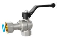 Кран шаровой LD, угловой с накидной гайкой  1/2" Ру40 , ручка-рычаг,