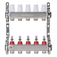 Коллекторная группа из нержавеющей стали с расход. 1''х  5 вых Евроконус 3/4'' VALFEX (2) К