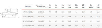  Тройник надвижной с переходом на нар.р. 20(2,8) х 3/4" х 20(2,8) (VALFEX) (120/5) К купить в Воронеже