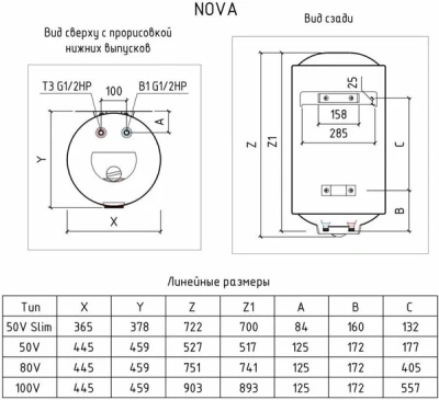  Водонагреватель аккум. электр. THERMEX Nova  80 V купить в Воронеже