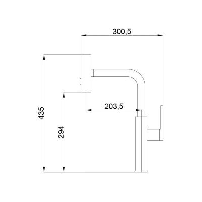  Смеситель для кухни, выдвижной излив, нерж. сталь VALFEX Apollion Steel Graphite (10) купить в Воронеже