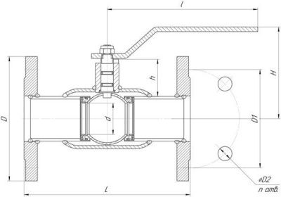  Кран шаровый фланцевый LD полнопроходной  Ду65 PN16 купить в Воронеже