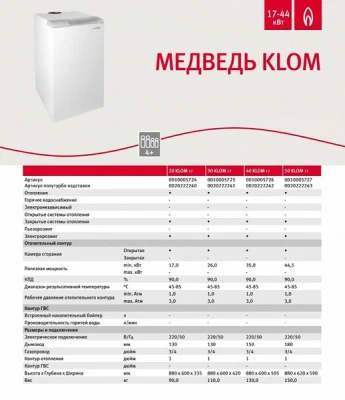  Котел газовый напольный PROTHERM Медведь 40 KLOM - 35 кВт купить в Воронеже