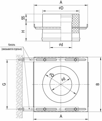  Площадка монтажная Ф110х200 (430мм+оц./1,5) купить в Воронеже