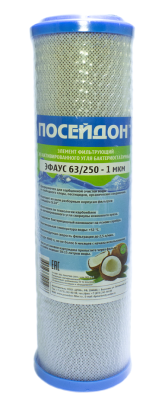  Картридж угольный антибактерицидный 10''  1мкр ПОСЕЙДОН (1/20) купить в Воронеже