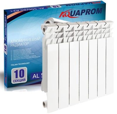  Радиатор алюминиевый AQUAPROM 500/80 6 секций купить в Воронеже