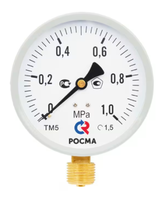  Манометр РОСМА ТМ 510Р М2 0-6 бар 1/2" 100мм купить в Воронеже