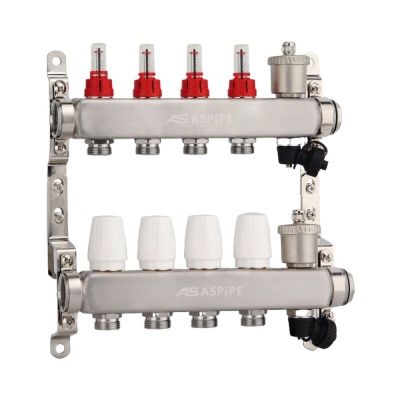  Коллекторная группа ASPIPE с расход. и воздух. нерж  4 вых. (1/5) купить в Воронеже