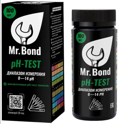  Комплект полосок индикаторов Mr.Bond pH-TEST для измерения PH, 100шт купить в Воронеже