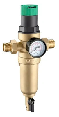  Самопромывной фильтр VIEIR  1/2" с манометром и регулятором давления латунь купить в Воронеже
