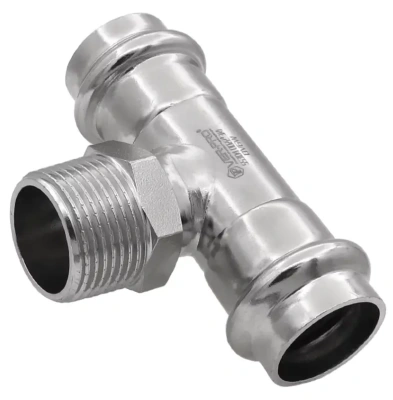  Тройник  с наружной резьбой VIEIR  22*3/4"*22 нержавеющая сталь (4/40) купить в Воронеже