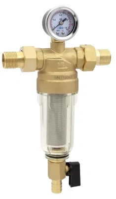  Самопромывной фильтр VIEIR  1" с манометром стекло (1/8) купить в Воронеже