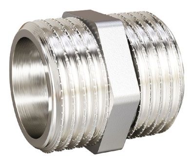  Ниппель DN50 (2") НР/НР латунь никель купить в Воронеже