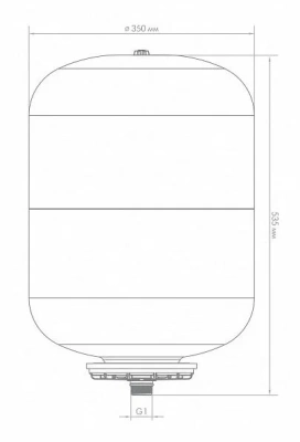  Бак мембранный для водоснабжения КРОТ ДЖИЛЕКС  50л вертикальный (фланец пластик+латунь) купить в Воронеже