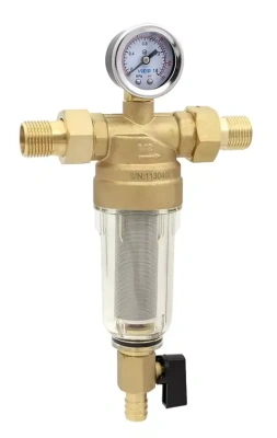  Самопромывной фильтр VIEIR  1/2" с манометром стекло (1/10) купить в Воронеже