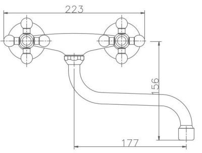  Смеситель для кухни, настенный, латунь VALFEX Libra Сhrome (10) купить в Воронеже